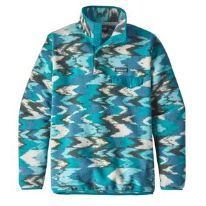 Patagonia‎ Synchilla Snap-T Fleece Trout Tales Elwha Blue Women's XL